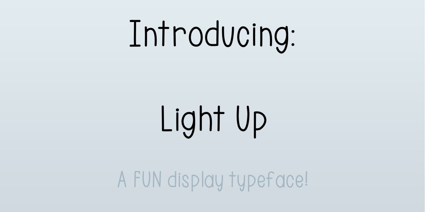 Пример шрифта Light Up #1